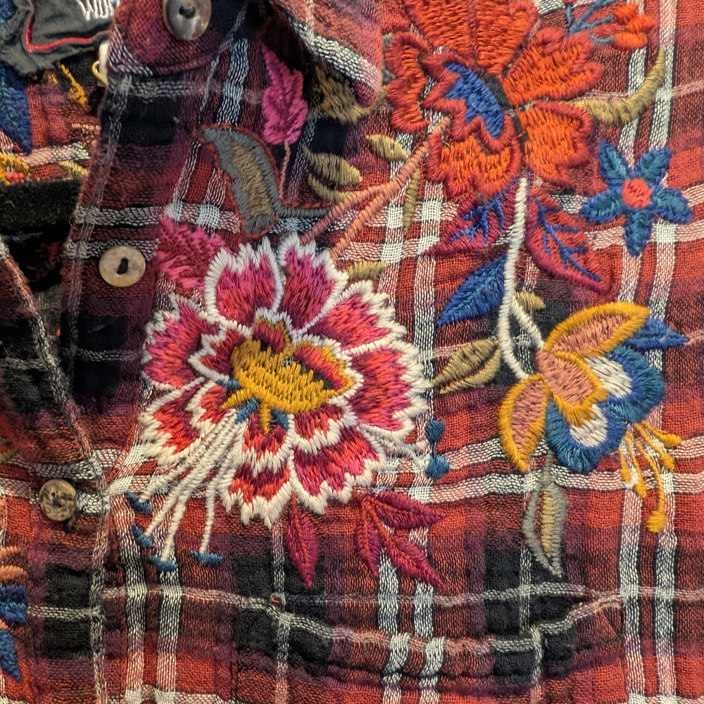 Johnny Was Margot Dress with Pink Floral Embroidery - Picture 12 of 13